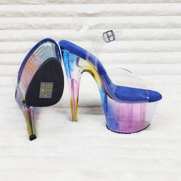 Sexy Colorful Hologram Tinted Platform 7" Stiletto Heels 708HT - Picture 11 of 14